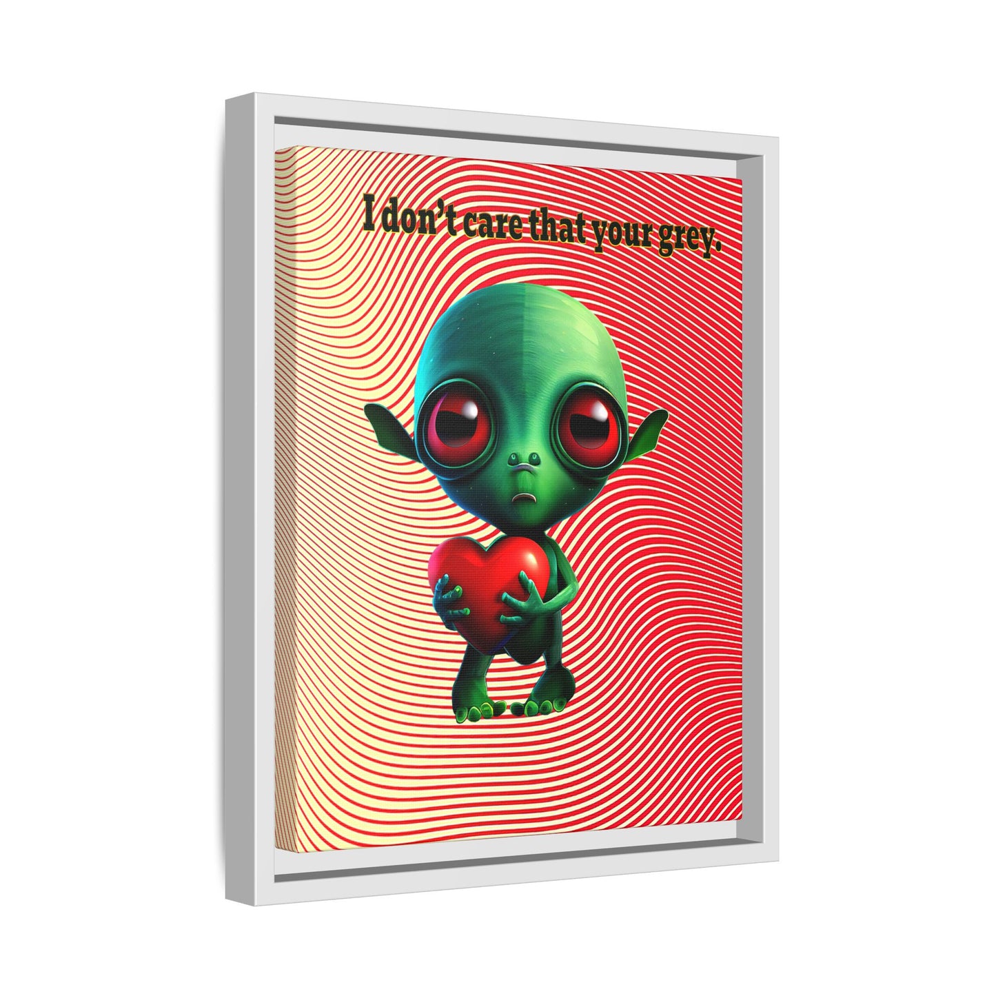 I don't care that your grey - framed canvas art (yellow-orange wave)