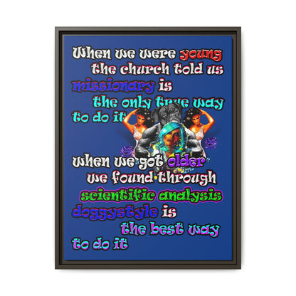 doggystyle - framed canvas art (dark blue)