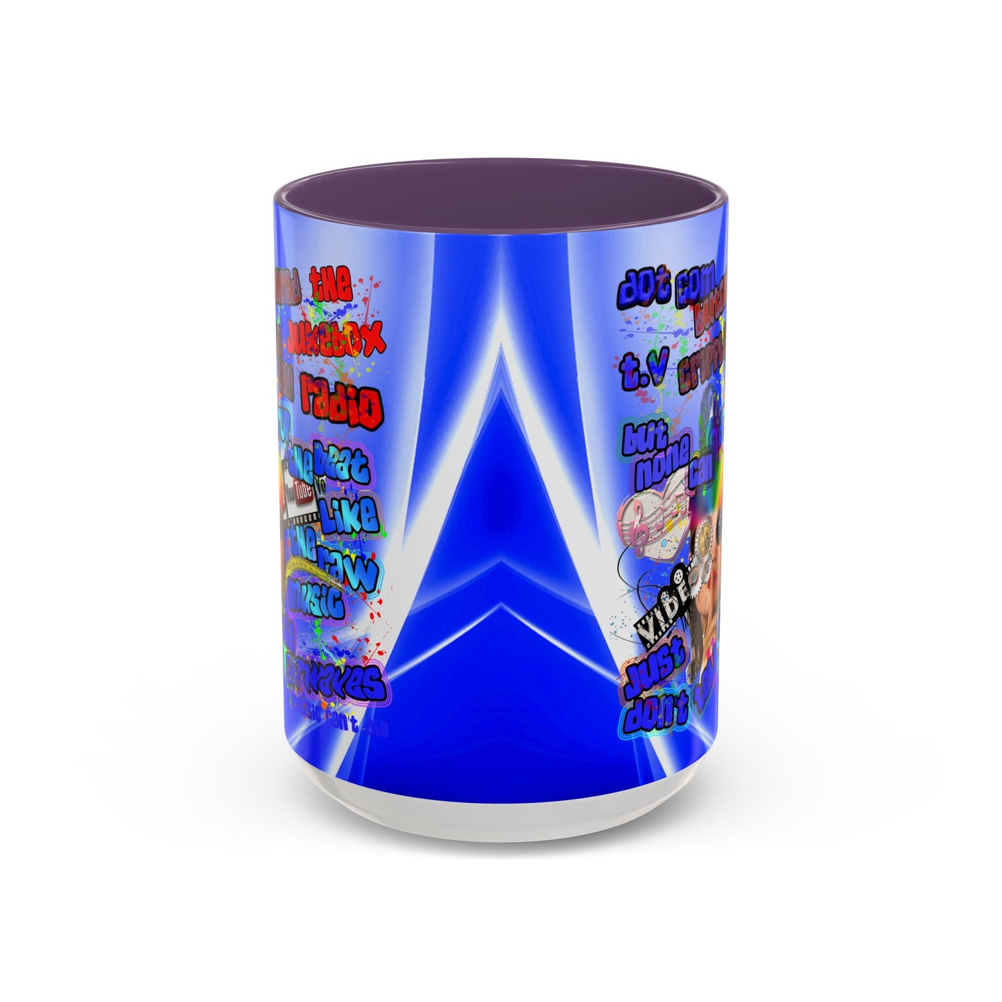 drop the beat - Accent Mug (blue-white wave)