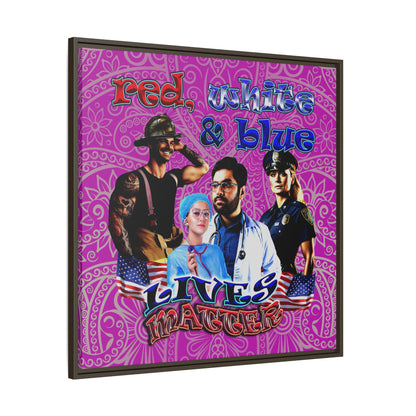 rw&b lives matter - framed canvas art (pink swirl)
