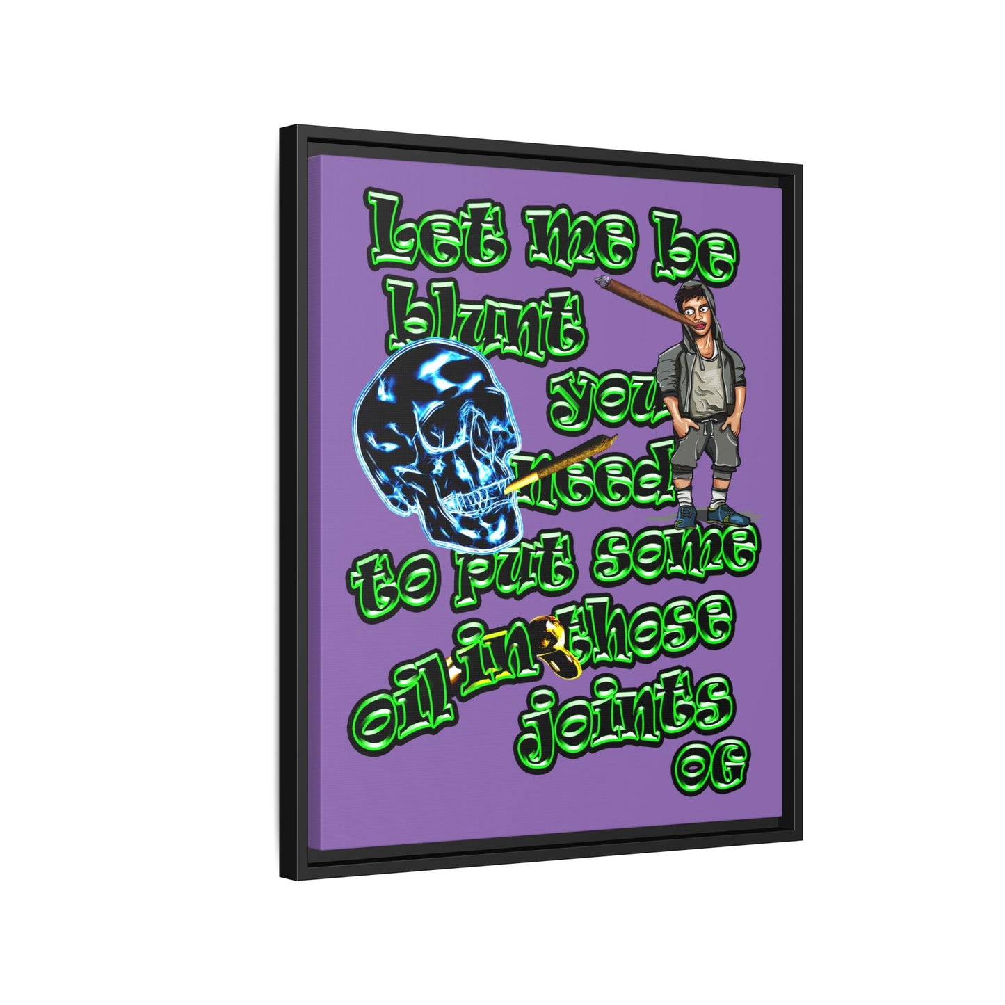 og - framed canvas art (light purple)