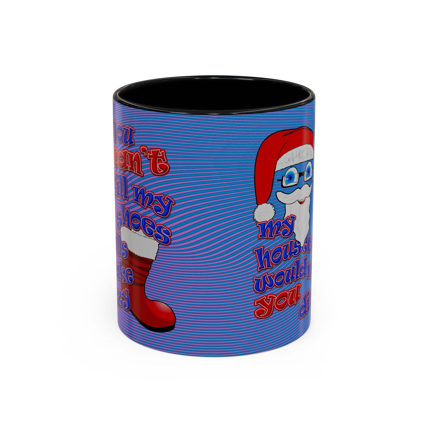 santa's shoes - Accent Mug (light blue-purple wave)