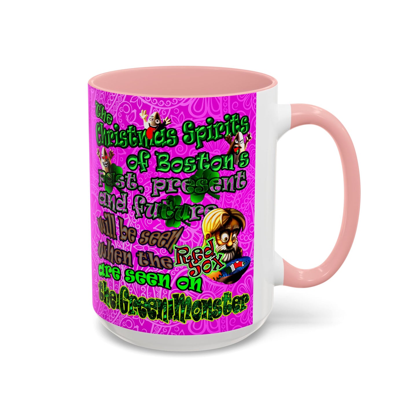 christmas spirits of boston - Accent Mug (pink swirl)