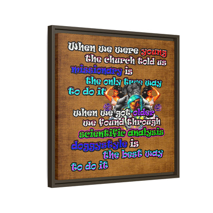 doggystyle - framed canvas art (brown papyrus)