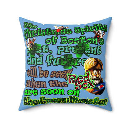 christmas spirits of boston - Faux Suede Square Pillow - (light blue)