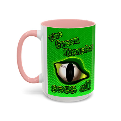 green monster - Accent Mug (logo green)