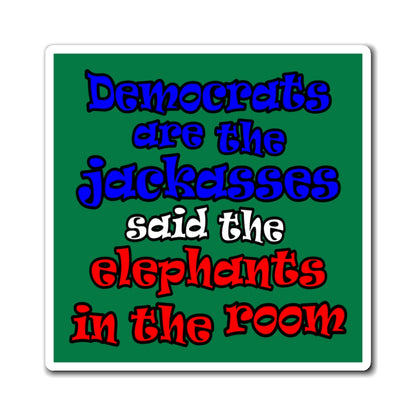 donkeys and elephants - Magnets - (dark green)
