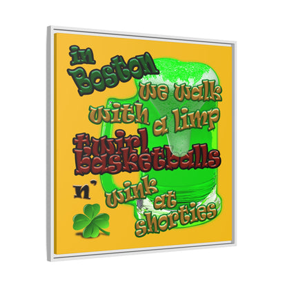 celtics logo - framed canvas art (yellow)