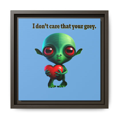I don't care that your grey - framed canvas art (light blue)