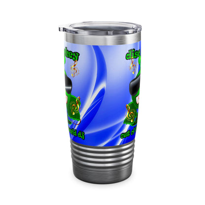 disc jockey - Ringneck Tumbler, 20oz (blue-white wave)