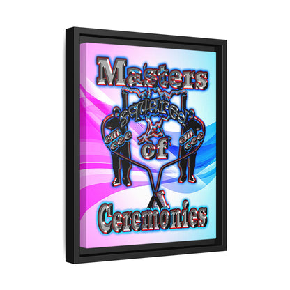 em cee squared - framed canvas art (light blue-pink wave)