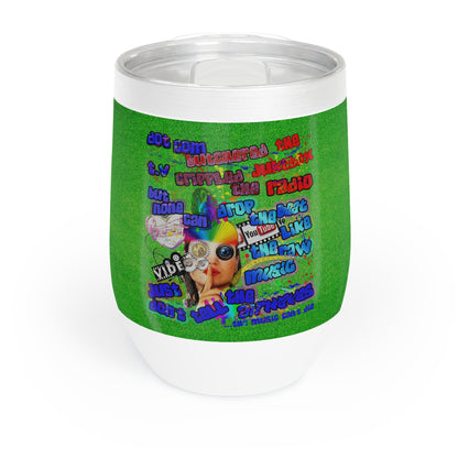 drop the beat - Chill Wine Tumbler  (green turf)