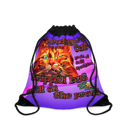 schrodinger's cat - Drawstring Bag (purple-pink wave)