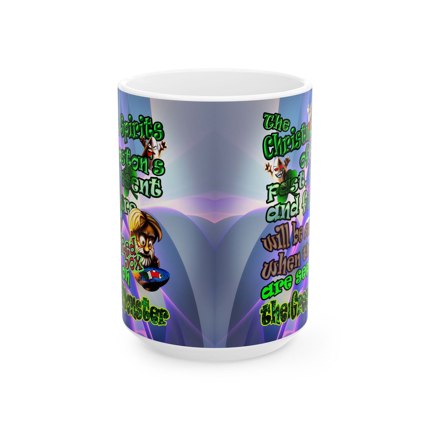 christmas spirits of boston - White Mug (grey-pink wave)