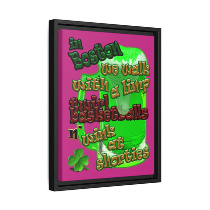 celtics logo - framed canvas art (pink)