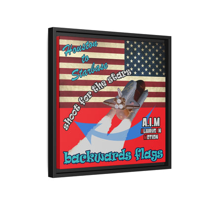 shoot for the stars - framed canvas art (red)