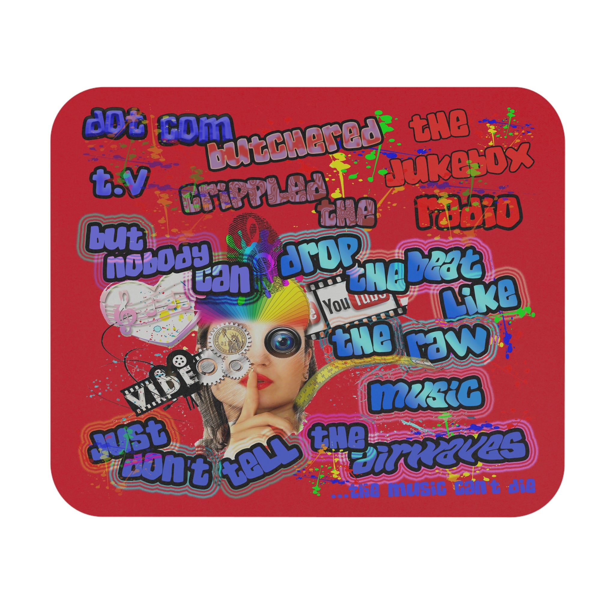 drop the beat - Mouse Pad (Rectangle) (dark red)