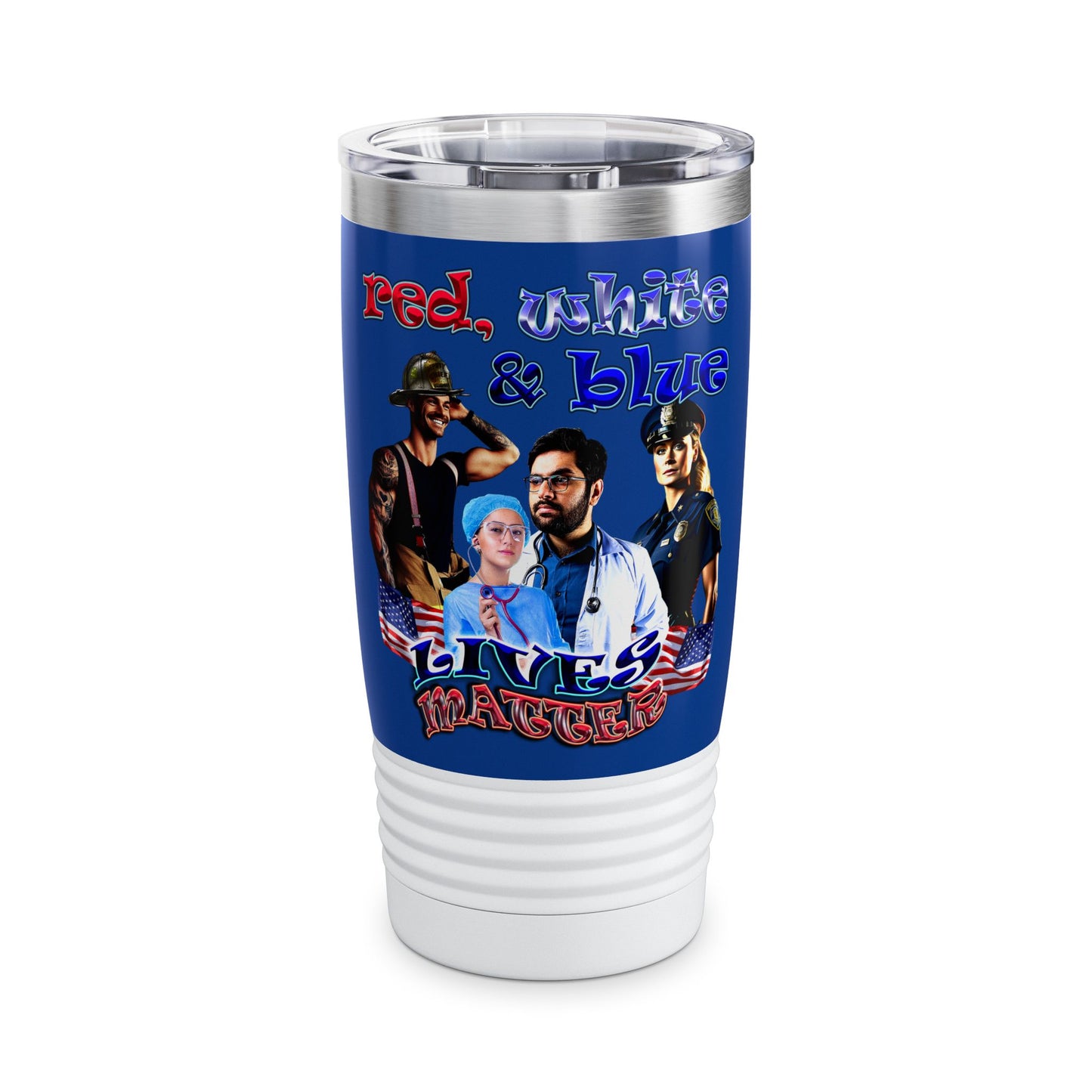 rw&b lives matter - Ringneck Tumbler, 20oz (dark blue)