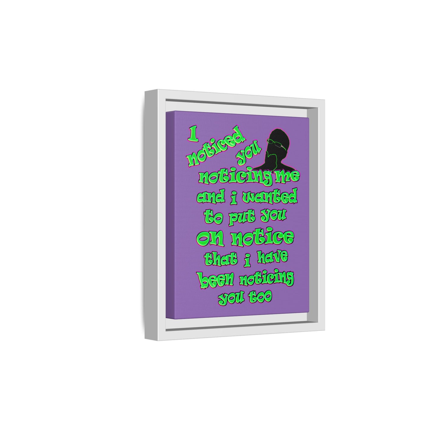 noticed you noticing - framed canvas art (light purple)