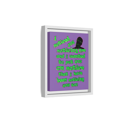 noticed you noticing - framed canvas art (light purple)