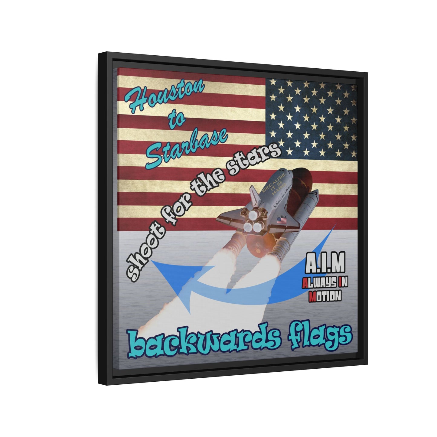 shoot for the stars - framed canvas art (brushed nickel)