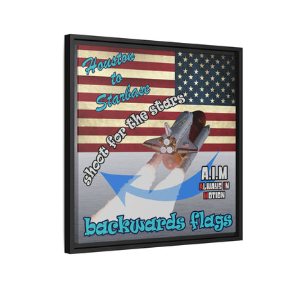 shoot for the stars - framed canvas art (brushed nickel)