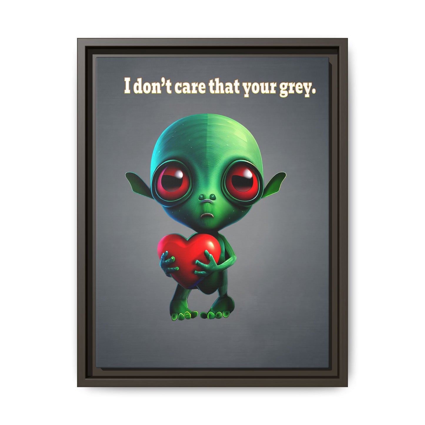 I don't care that your grey - framed canvas art (grey-light grey)