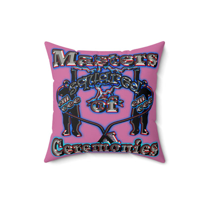 em cee squared - Faux Suede Square Pillow - (light pink)