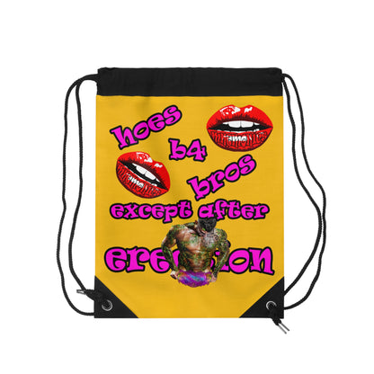 hoes b4 bros - Drawstring Bag (yellow)