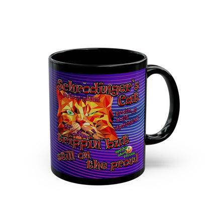schrodinger's cat - Black Mug (purple wave)