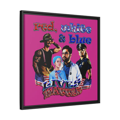 rw&b lives matter - framed canvas art (pink)