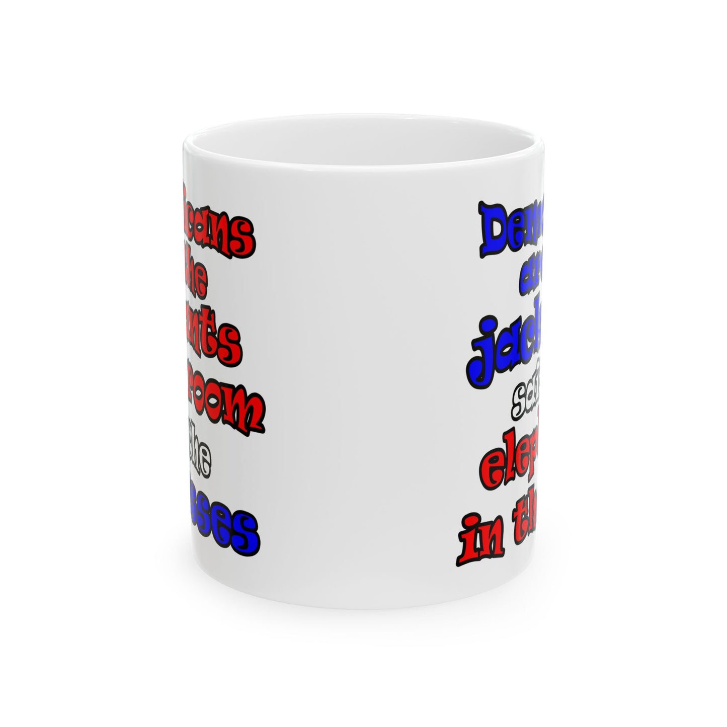 donkeys and elephants - White Mug (white)