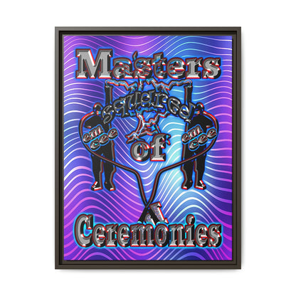 em cee squared - framed canvas art (purple wave)