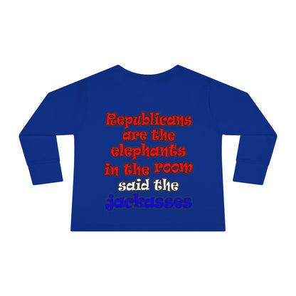 donkeys and elephants - Toddler Long Sleeve Tee