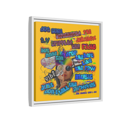 drop the beat - framed canvas art (yellow)
