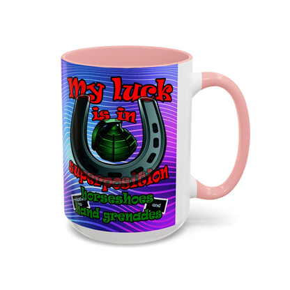 my luck - Accent Mug (purple wave)