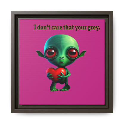 I don't care that your grey - framed canvas art (pink)