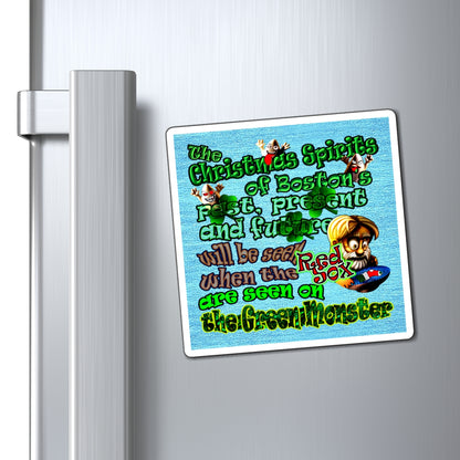 christmas spirits of boston - Magnets - (faded blue)
