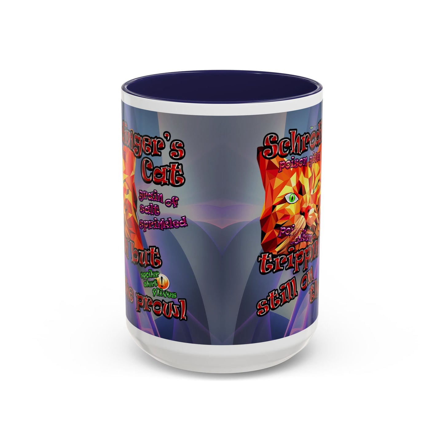 schrodinger's cat - Accent Mug (grey-pink wave)