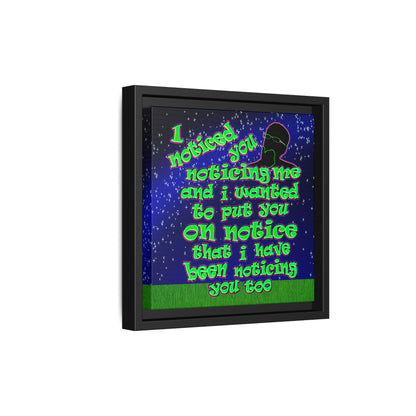 noticed you noticing - framed canvas art ('snoops' background)
