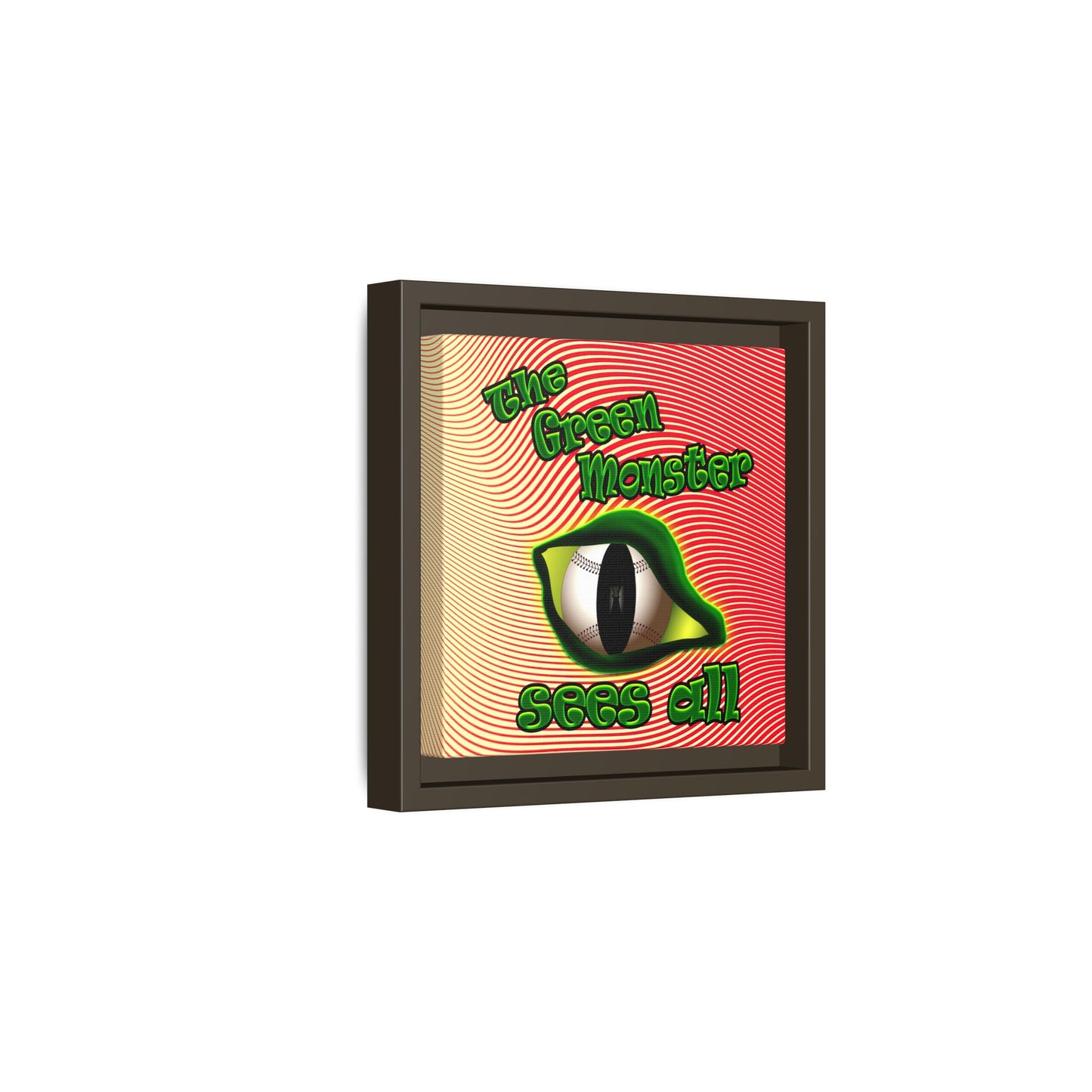 green monster - framed canvas art (yellow-orange wave)