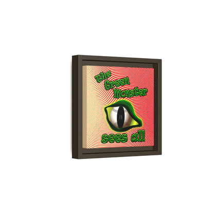 green monster - framed canvas art (yellow-orange wave)