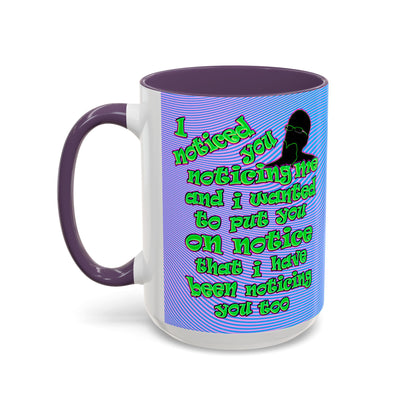 noticed you noticing - Accent Mug (light blue-purple wave)