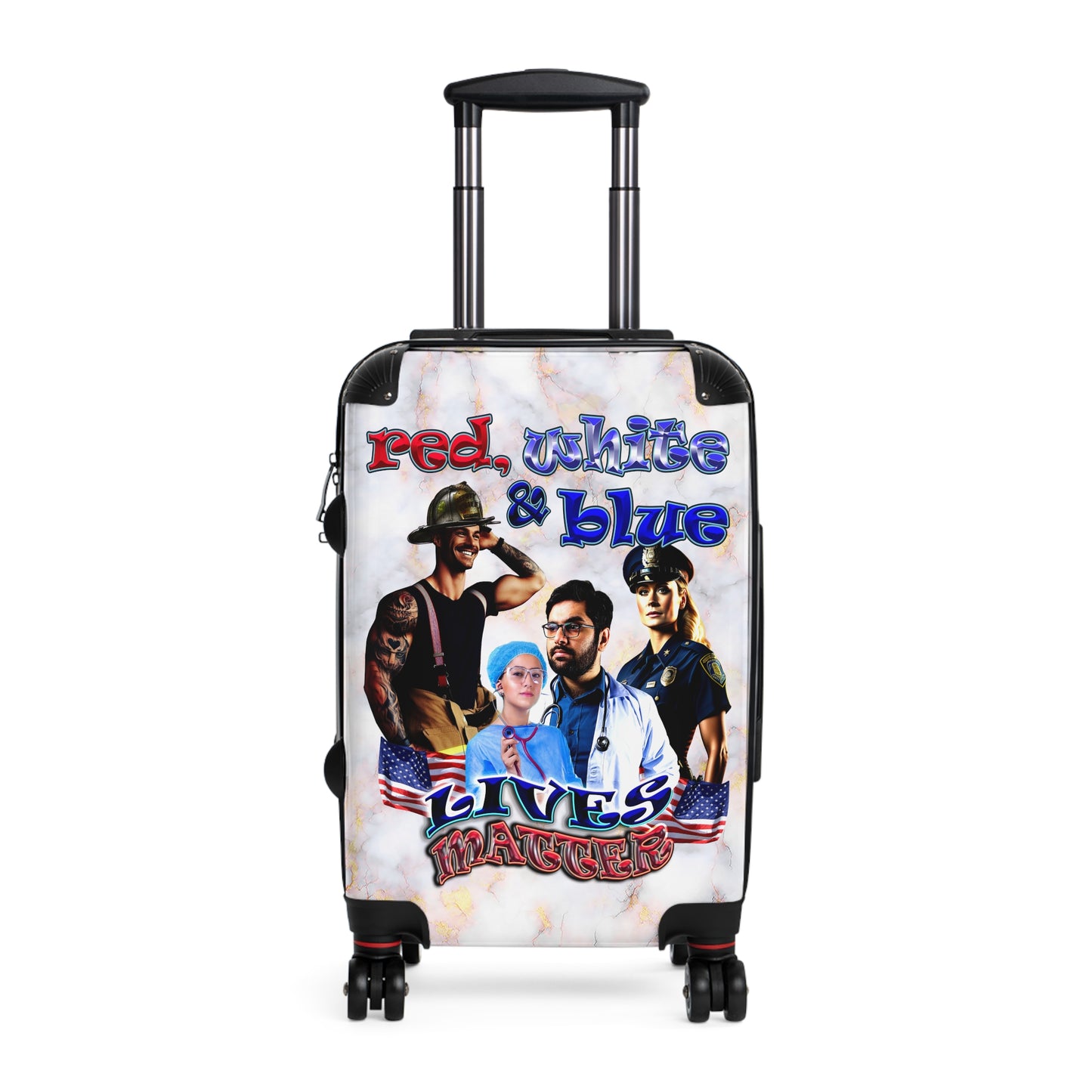 rw&b lives matter - Suitcase (white marble)
