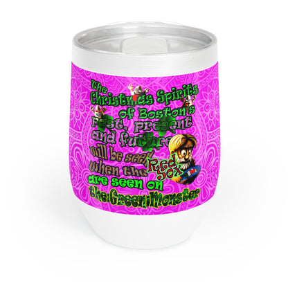 christmas spirits of boston - Chill Wine Tumbler (pink swirl)