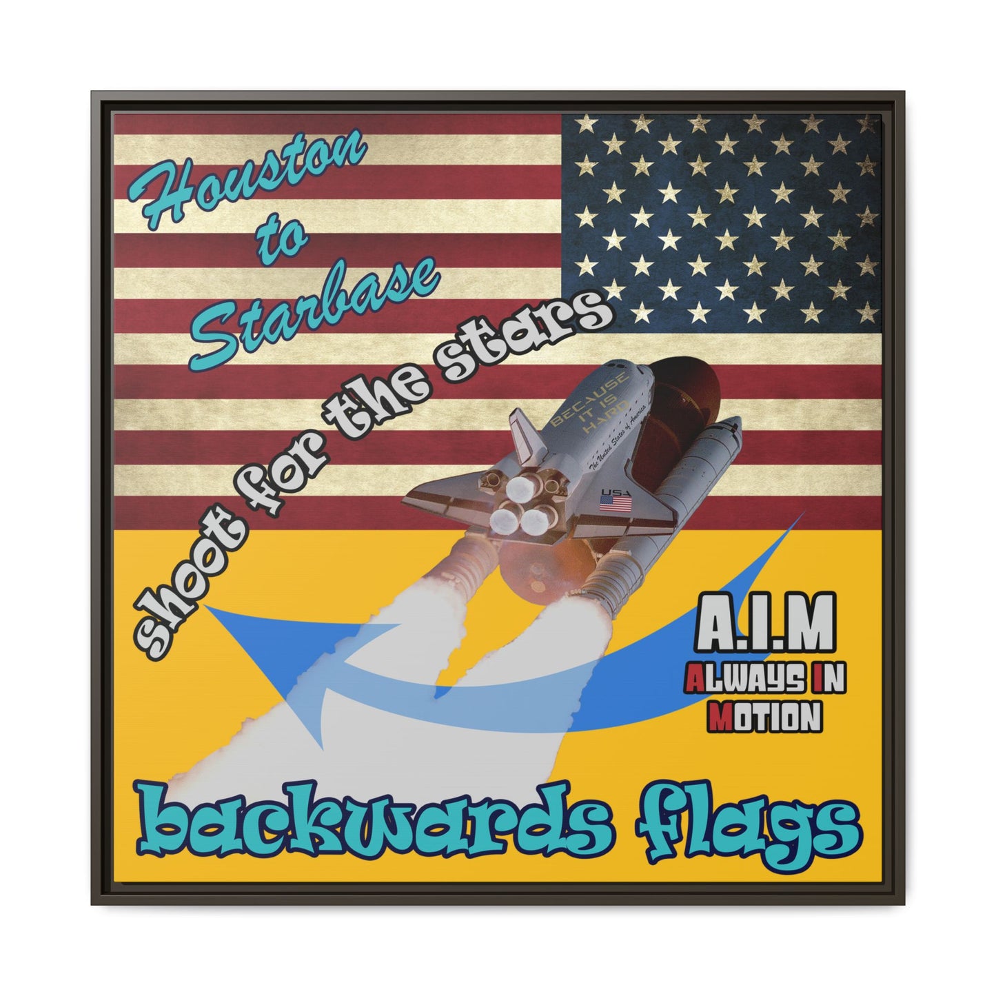 shoot for the stars - framed canvas art (yellow)