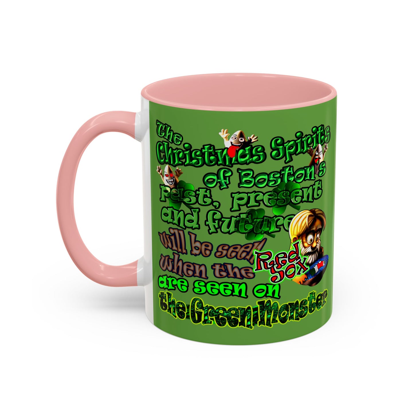 christmas spirits of boston - Accent Mug (green)