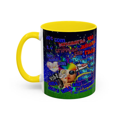 drop the beat - Accent Mug ('snoops' background)
