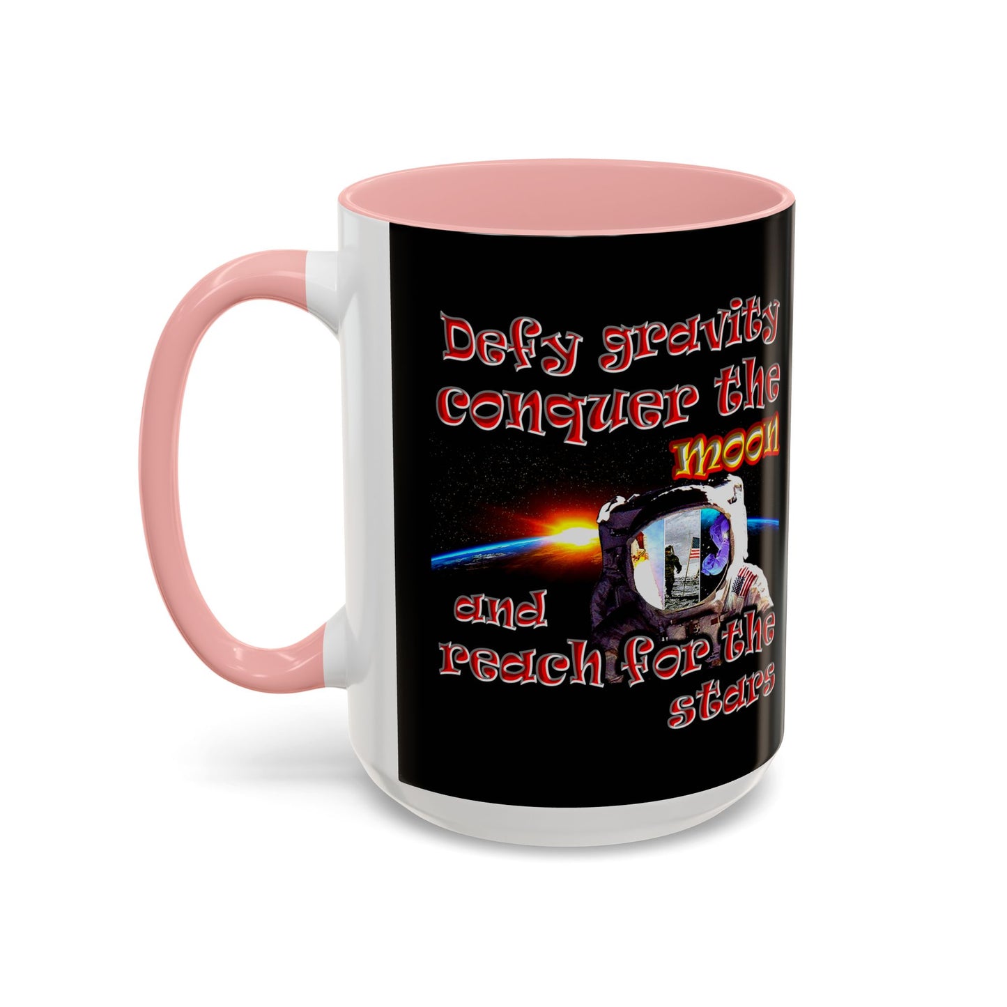 defy conquer reach - Accent Mug (black)