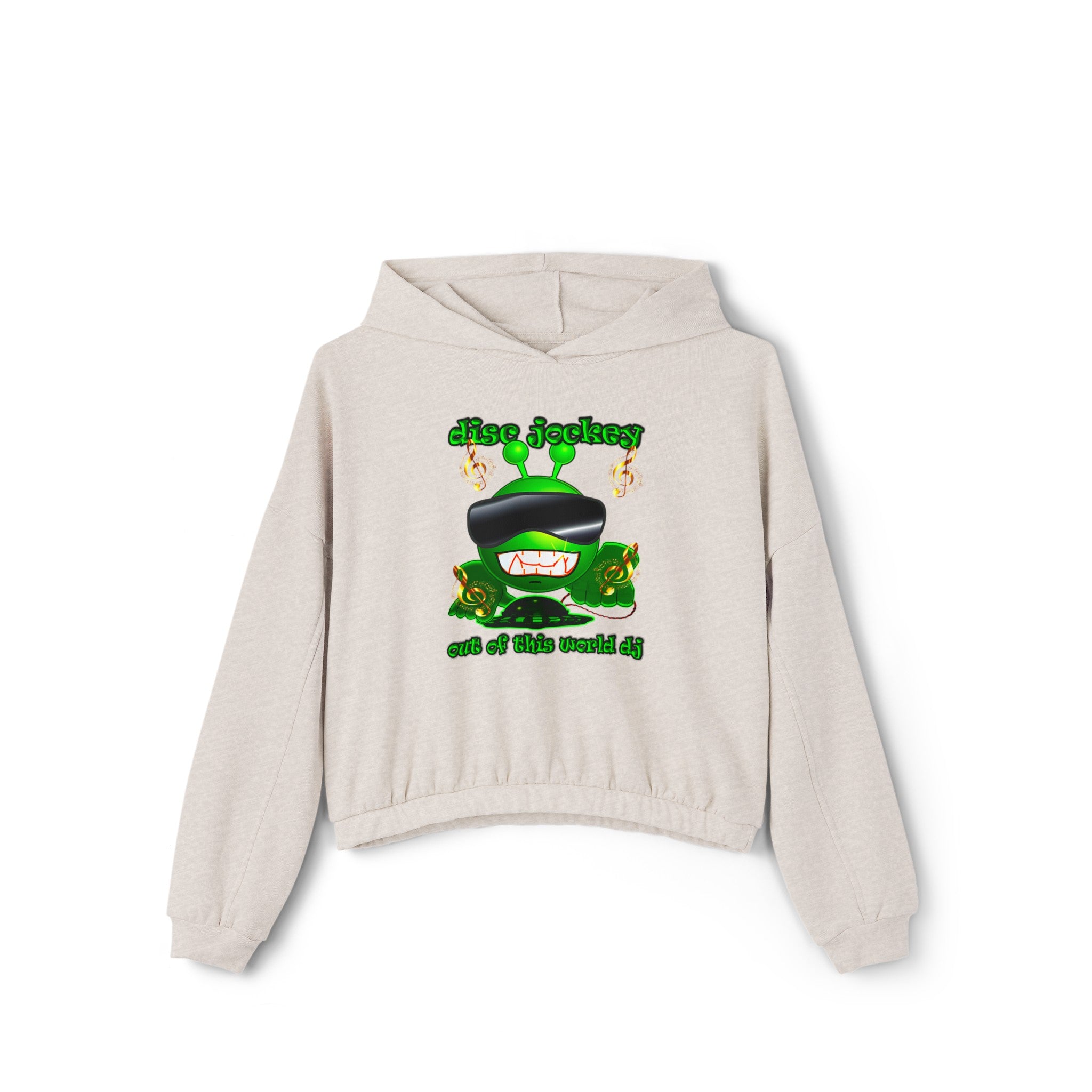 disc jockey - Women's Cinched Bottom Hoodie
